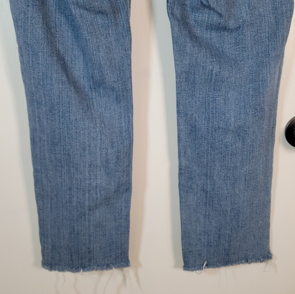 Kut From The Kloth Fab Ab High Rise Ankle Straight Jeans Size 10 Distressed Hem - Picture 7 of 9